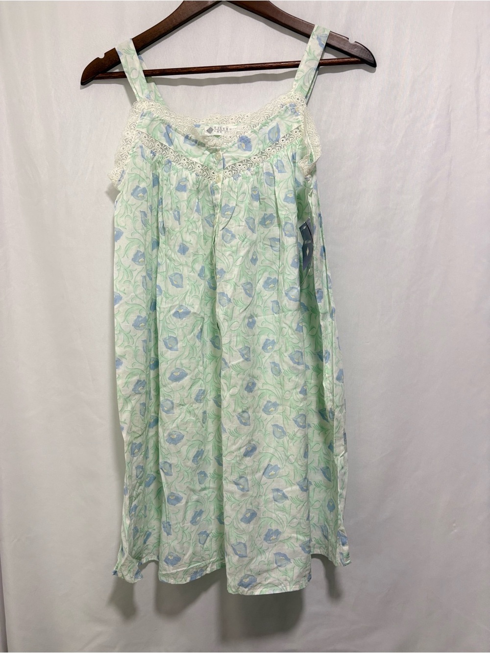 Vintage Eileen West Floral Cotton Nightgown Petite NWT